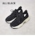 ラインストーン厚底スニーカー-246 ALL BLACK 346-246