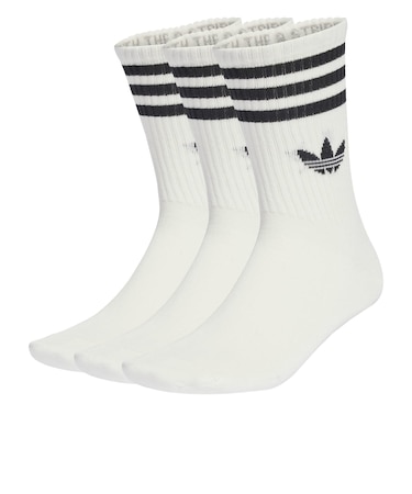 JV7401　U 3ST CREW SOCKS 3P　WHITE/BLACK　698598-0001