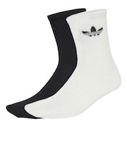 JX5217　U FLUFFY CREW SOCKS 2P　OFFWT/BLACK　698458-0001