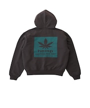 G5FU-J092 M HEMP ZIP HOODED SWEATSHIRT DEEP BROWN 702630-0002