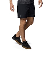 1384809 M UA Woven 7in Short 001BLK 684735-0001