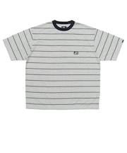 126R1060201　CAVE Crew Neck Boarder S TEE　H/GRAY　709264-0002