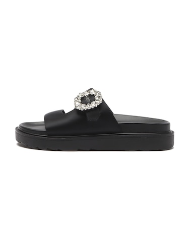 W2088　BIJOU FLAT SANDAL　BLACK　708628-0001