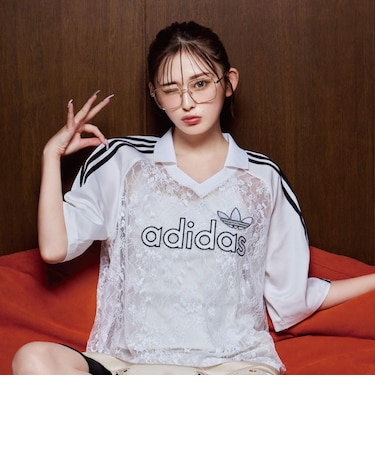 KZ4764　W LACE SS JERSEY　*WHITE/BLACK　716470-0001