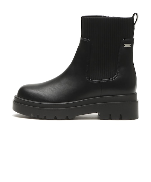 W3069　RIB KNIT BOOTS5　BLACK　714308-0001