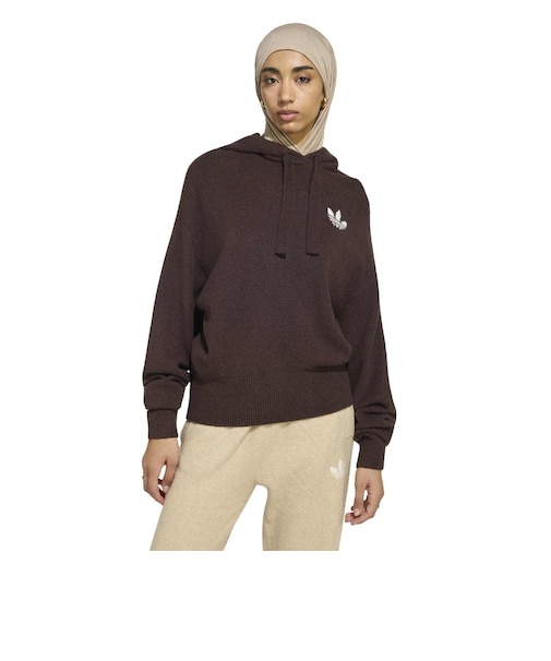 IA4448 W ESS KNIT HOODIE AURORACOFFEE 716033-0001