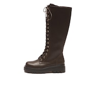 W3088 TRACK SOLE LACE UP LONG BOOTS5 BROWN 715019-0002