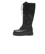 W3088 TRACK SOLE LACE UP LONG BOOTS5 BLACK 715019-0001