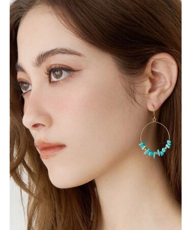 STONE HOOP ピアス