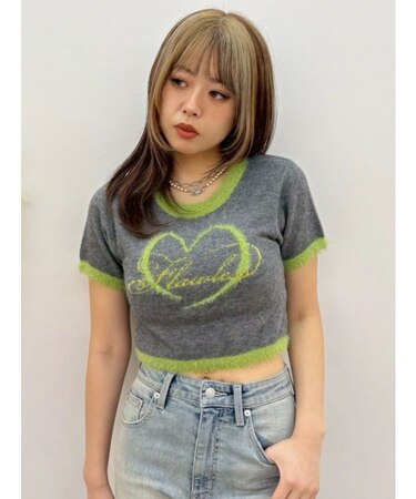 シャギーロゴニットトップス