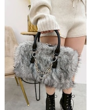 フェイクファーボストンBAG