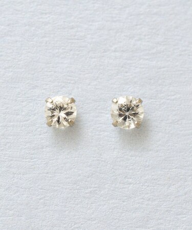 [ セカンドピアス] Ptホワイトサファイヤピアス