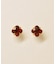 [ セカンドピアス] K18リリィカットガーネットピアス（ YG)