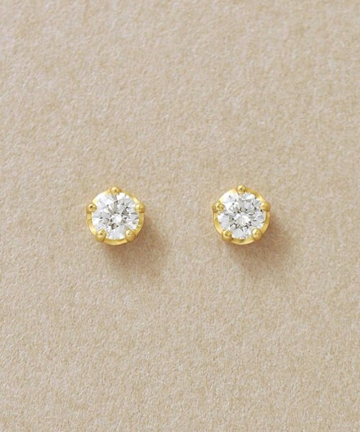 [ セカンドピアス] K18ダイヤモンドピアス0. 16ct( YG)