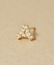 K18/10ダイヤモンド ハーフピアス イニシャル『A』( YG)