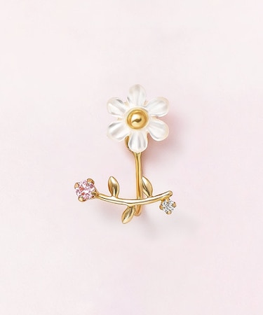 【 Solo　Pierce】K18・K10  クレマチスハーフピアス