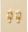 K10 シャンパンカラー バゲット スイングピアス( YG)