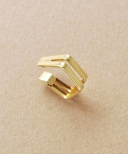 [ フワットイヤリングス] K10 ペンタゴンイヤーカフ( YG)