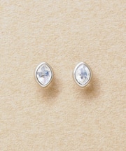 [ セカンドピアス] Ptブルームーンストーンマーキスピアス