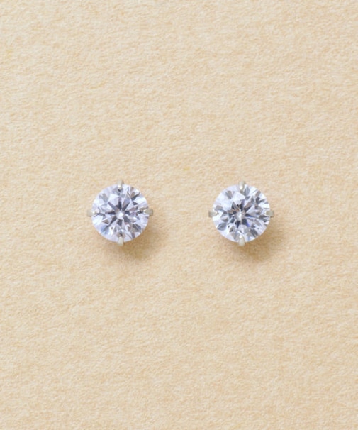 [ セカンドピアス] Ptラベンダーキュービックジルコニアピアス