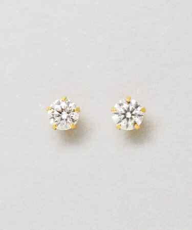 [ セカンドピアス]K18 モアサナイトピアス( YG)