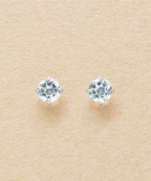 [ セカンドピアス]Pt アクアマリンピアス