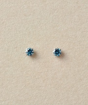 [ セカンドピアス]Ptブルーダイヤモンドピアス