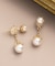 K18・K10 アコヤパール  ヤドリギ 2WAYスイングピアス