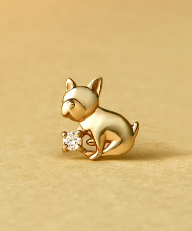 【 Solo Pierce】K18・K10 フレンチブルドッグ ハーフピアス