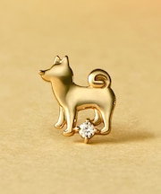 【 Solo Pierce】K18・K10 柴犬 ハーフピアス