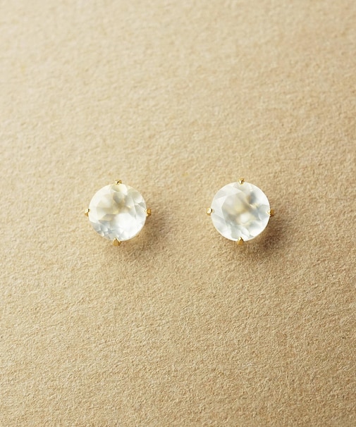 [ セカンドピアス]K18 ムーンストーンピアス(4mm)