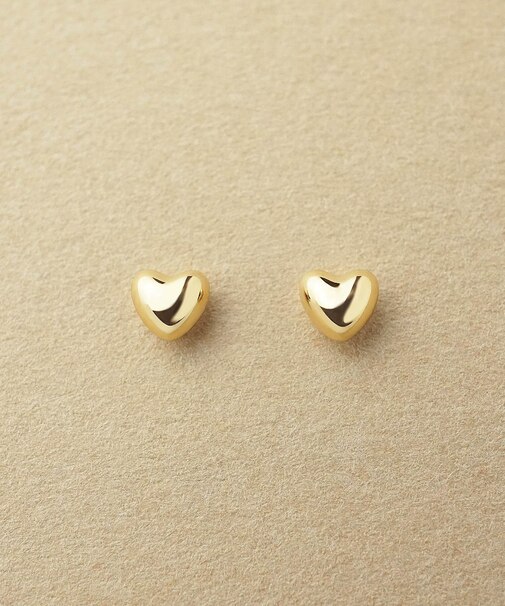 [ セカンドピアス]K18 ハートピアス( YG)