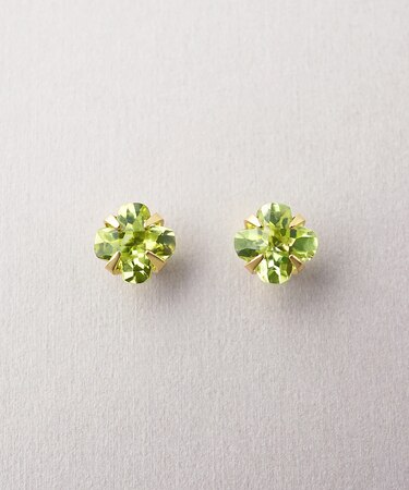[ セカンドピアス] K18リリィカットペリドットピアス( YG)