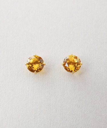 [ セカンドピアス]K18 シトリンピアス(4mm)