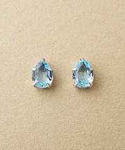[ セカンドピアス] Pt ブルートパーズ ドロップピアス