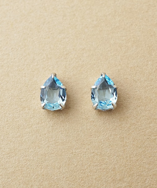 [ セカンドピアス] Pt ブルートパーズ ドロップピアス