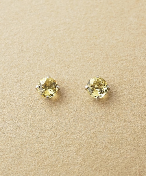 [ セカンドピアス]Pt イエローベリルピアス