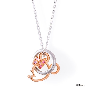 【Disney限定ジュエリーBOXでお届け】ディズニー ミッキー&ミニー / シルバー ペア ネックレス(レディス単品)