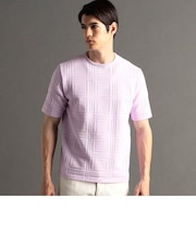 シャドーチェック ニットTシャツ