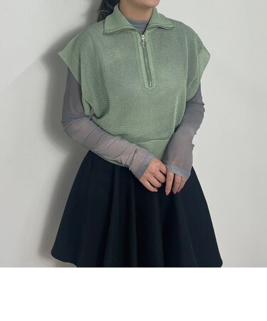 WEB限定メッシュハーフジップベスト