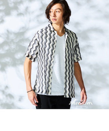【WEB限定】ラッセルジャガード半袖シャツ
