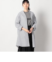 【リネン混シリーズ】スキッパー長袖シャツ(ストライプ)