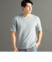 グラフィックジャカード VネックTシャツ