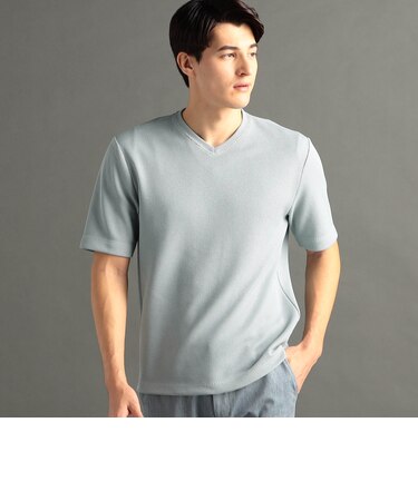 グラフィックジャカード VネックTシャツ