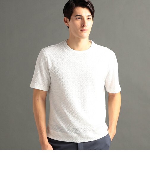グラフィックジャカード クルーネックニットTシャツ