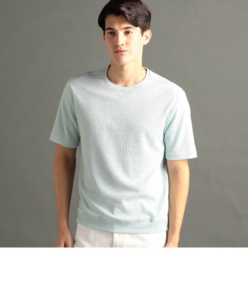 グラフィックジャカード クルーネックニットTシャツ