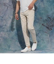 ライトオンスヘリンボンハイストレッチパンツ