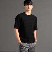 ジオメトリックジャカード クルーネックニットTシャツ