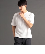 ジオメトリックジャカード クルーネックニットTシャツ