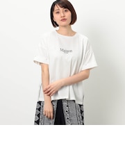 刺繍ロゴサイドパイピング半袖Tシャツ